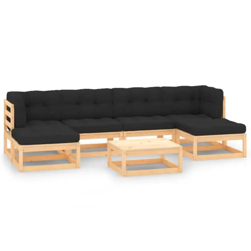 Massief Grenenhouten Tuinset voor Ontspanning en Gezelligheid - Naturel en antraciet / Ja - Tuinsets
