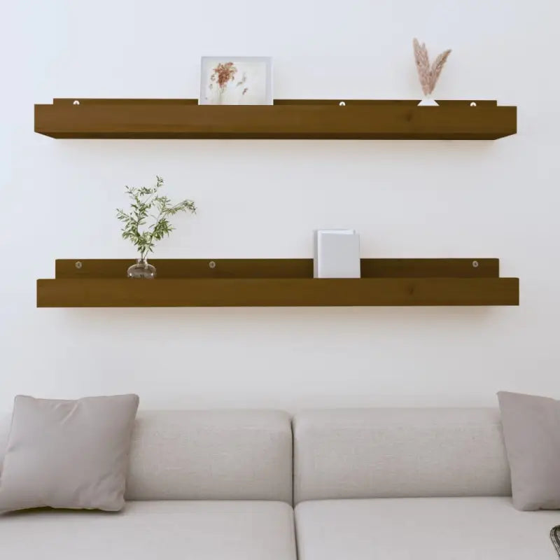 Massief grenenwandplanken gemakkelijk schoon voor elke kamer - Honingbruin / 110 x 12 x 9 cm / 1 - Wandplanken