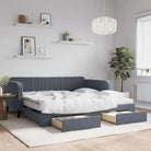 Massief hout 2-in-1 dagbed met modern ontwerp voor woon- of slaapkamer - Donkergrijs / 100 x 200 cm