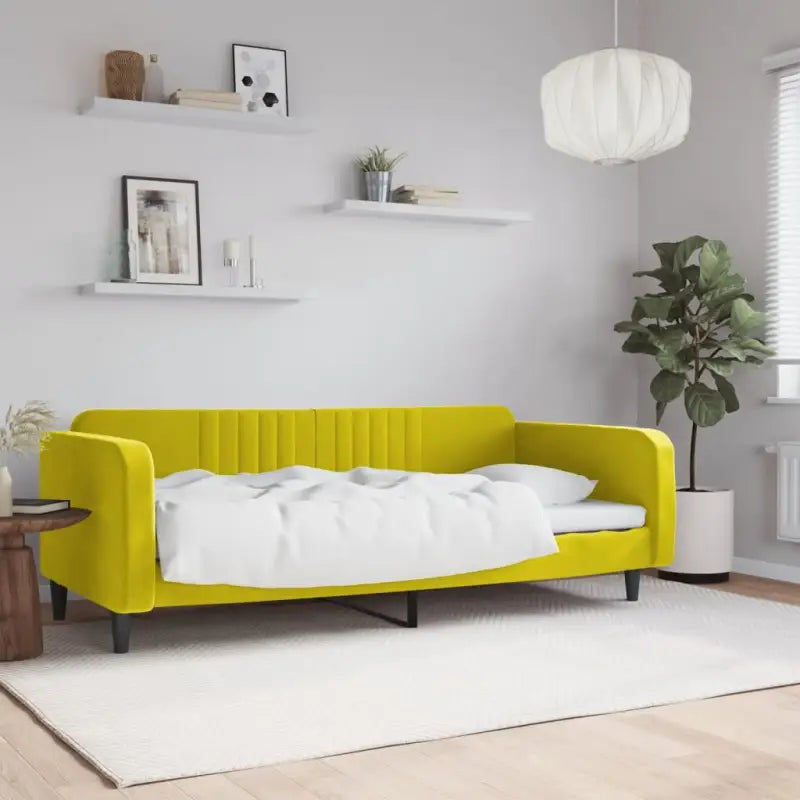 Massief hout 2-in-1 dagbed met modern ontwerp voor woon- of slaapkamer - Geel / 100 x 200 cm / zonder matras - Bedden &