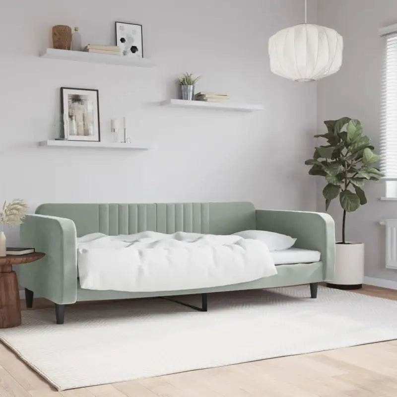Massief hout 2-in-1 dagbed met modern ontwerp voor woon- of slaapkamer - Lichtgrijs / 100 x 200 cm / zonder matras
