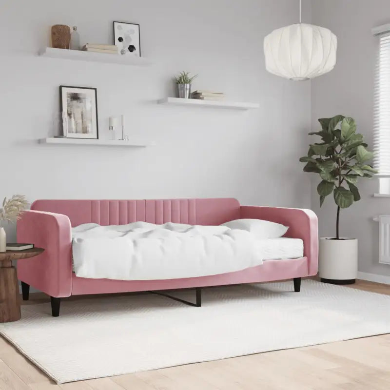 Massief hout 2-in-1 dagbed met modern ontwerp voor woon- of slaapkamer - Roze / 100 x 200 cm / met matras - Bedden &