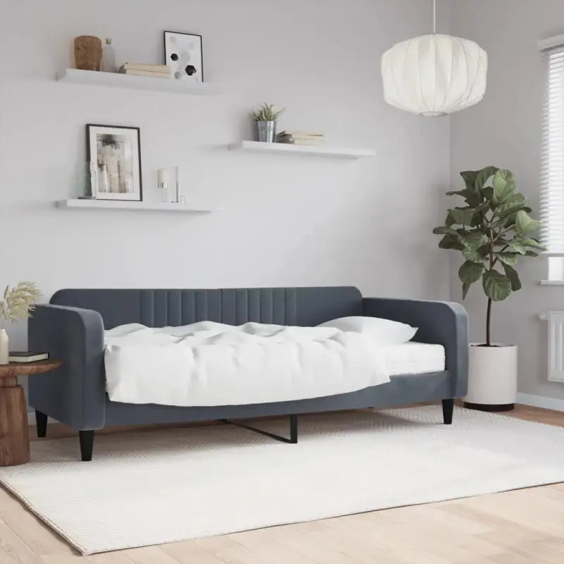Massief hout 2-in-1 dagbed met modern ontwerp voor woon- of slaapkamer - Donkergrijs / 90 x 200 cm / met matras