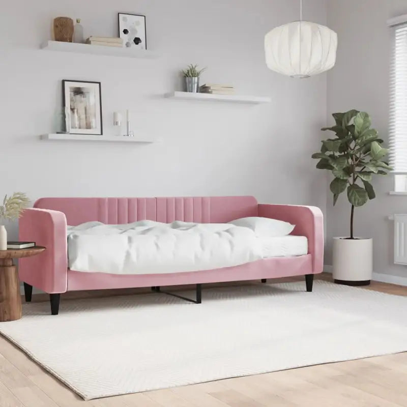 Massief hout 2-in-1 dagbed met modern ontwerp voor woon- of slaapkamer - Roze / 80 x 200 cm / met matras - Bedden &