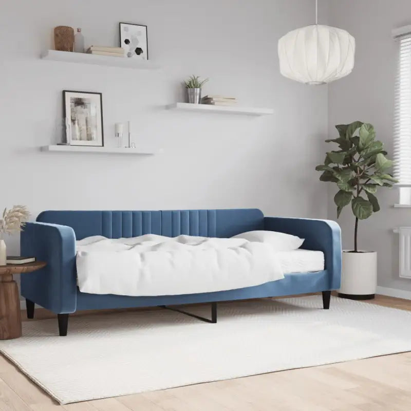 Massief hout 2-in-1 dagbed met modern ontwerp voor woon- of slaapkamer - Blauw / 90 x 200 cm / met matras - Bedden &