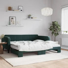 Massief hout 2-in-1 dagbed met modern ontwerp voor woon- of slaapkamer - Donkergroen / 100 x 200 cm