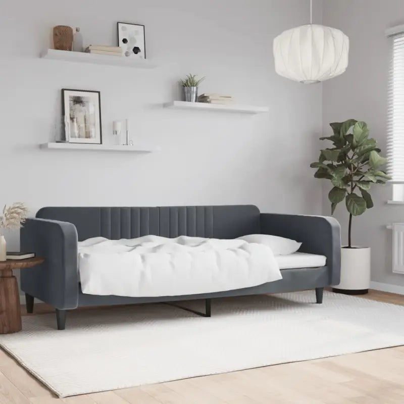 Massief hout 2-in-1 dagbed met modern ontwerp voor woon- of slaapkamer - Donkergrijs / 90 x 200 cm / zonder matras