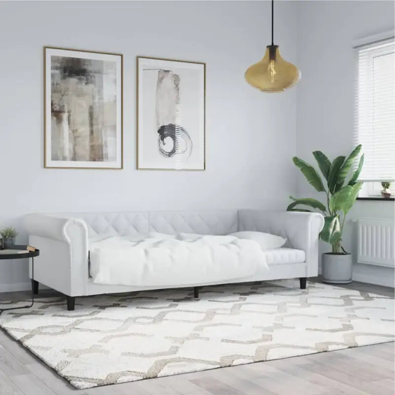 Massief hout 2-in-1 dagbed met modern ontwerp voor woonkamer of slaapkamer - Wit / 100 x 200 cm / zonder matras