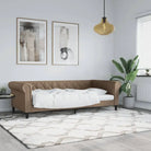 Massief hout 2-in-1 dagbed met modern ontwerp voor woonkamer of slaapkamer - Cappuccino / 80 x 200 cm / zonder matras
