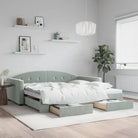 Massief hout dagbed met modern ontwerp voor woonkamer en slaapkamer - Lichtgrijs / 100 x 200 cm / met onderschuifbed