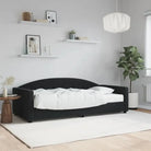 Massief hout dagbed met modern ontwerp voor woonkamer en slaapkamer - Zwart / 90 x 200 cm / met matras - Bedden &