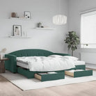Massief hout dagbed met modern ontwerp voor woonkamer en slaapkamer - Donkergroen / 100 x 200 cm / met onderschuifbed