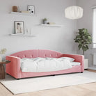 Massief hout dagbed met modern ontwerp voor woonkamer en slaapkamer - Roze / 100 x 200 cm / zonder matras - Bedden &