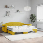 Massief hout dagbed met modern ontwerp voor woonkamer en slaapkamer - Geel / 90 x 200 cm / met onderschuifbed - Bedden