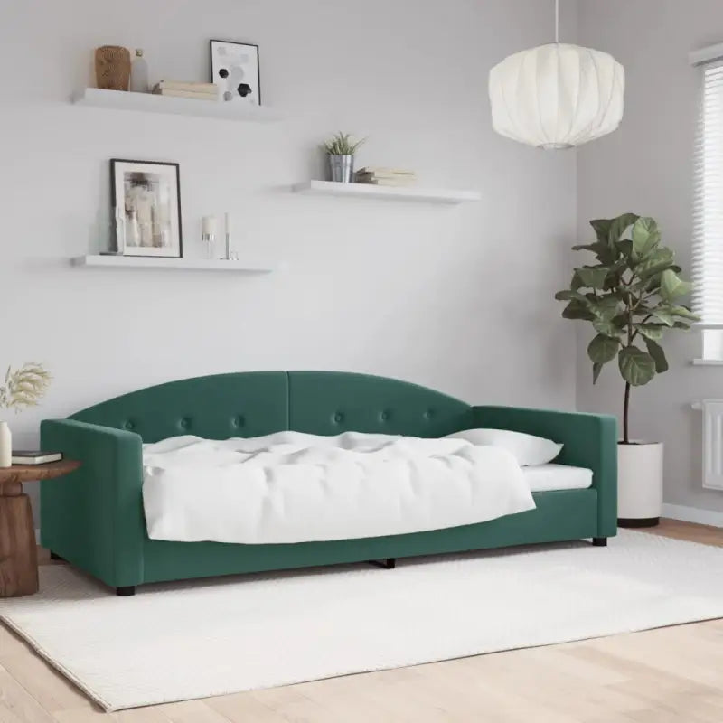 Massief hout dagbed met modern ontwerp voor woonkamer en slaapkamer - Donkergroen / 90 x 200 cm / zonder matras