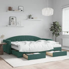 Massief hout dagbed met modern ontwerp voor woonkamer en slaapkamer - Donkergroen / 80 x 200 cm / met onderschuifbed