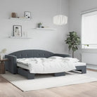 Massief hout dagbed met modern ontwerp voor woonkamer en slaapkamer - Donkergrijs / 100 x 200 cm / met onderschuifbed
