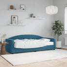 Massief hout dagbed met modern ontwerp voor woonkamer en slaapkamer - Blauw / 80 x 200 cm / met matras - Bedden &