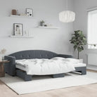 Massief hout dagbed met modern ontwerp voor woonkamer en slaapkamer - Donkergrijs / 80 x 200 cm / met onderschuifbed