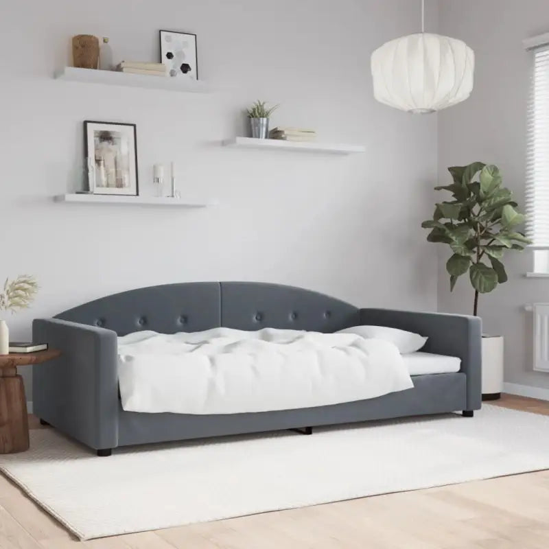 Massief hout dagbed met modern ontwerp voor woonkamer en slaapkamer - Donkergrijs / 100 x 200 cm / zonder matras