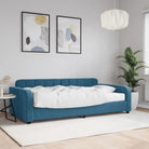 Massief hout dagbed met modern ontwerp voor woonkamer of slaapkamer - Blauw / 100 x 200 cm / met matras - Bedden &