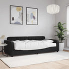 Massief hout dagbed met modern ontwerp voor woonkamer of slaapkamer - Zwart / 90 x 190 cm / met matras - Bedden &