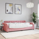 Massief hout dagbed met modern ontwerp voor woonkamer of slaapkamer - Roze / 100 x 200 cm / met matras - Bedden &
