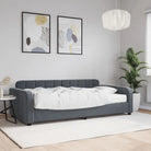 Massief hout dagbed met modern ontwerp voor woonkamer of slaapkamer - Donkergrijs / 100 x 200 cm / met matras - Bedden