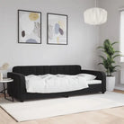 Massief hout dagbed met modern ontwerp voor woonkamer of slaapkamer - Zwart / 90 x 200 cm / zonder matras - Bedden &
