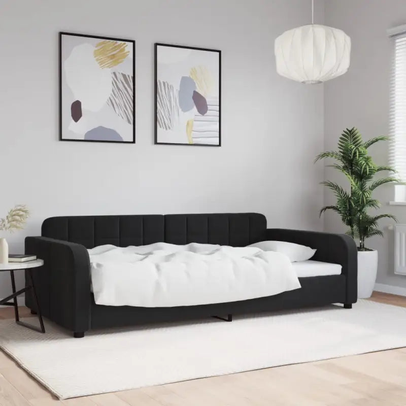 Massief hout dagbed met modern ontwerp voor woonkamer of slaapkamer - Zwart / 100 x 200 cm / zonder matras - Bedden &