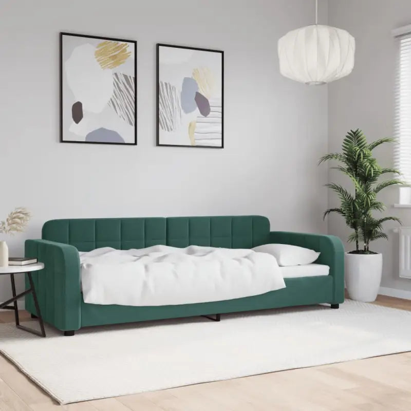Massief hout dagbed met modern ontwerp voor woonkamer of slaapkamer - Donkergroen / 80 x 200 cm / zonder matras