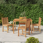 Massief houten tuinset met fijn geschuurd afwerking inclusief levering - 110 cm tafellengte / 4x stoel + tafel