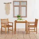 Massief houten tuinset met fijn geschuurd afwerking inclusief levering - 80 cm tafellengte / 2x armstoel + tafel