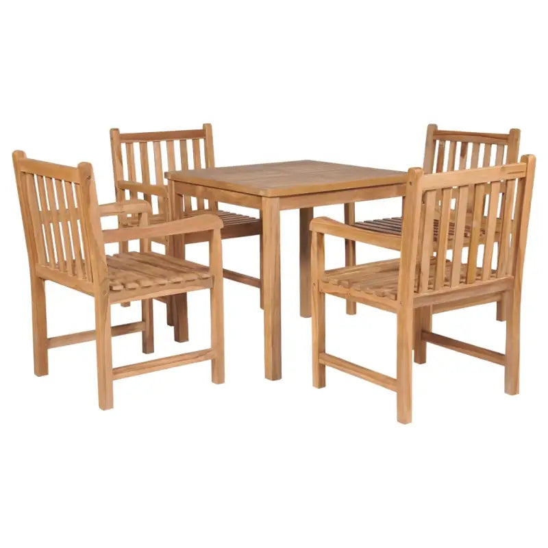 Massief houten tuinset met fijn geschuurd afwerking inclusief levering - 80 cm tafellengte / 4x armstoel + tafel