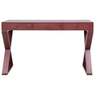 Massief mahoniehout bureau met bruine afwerking en tijdloos design - Bruin / 115 x 47 x 77 cm - Bureaus