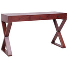 Massief mahoniehout bureau met bruine afwerking en tijdloos design - Bruin / 115 x 47 x 77 cm - Bureaus