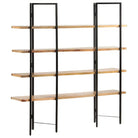 Massief mangohout boekenkast met 4 lagen voor woon en kantoor - 1 / 160 cm / 35 cm - Boekenkasten