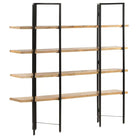 Massief mangohout boekenkast met 4 lagen voor woon en kantoor - 1 / 160 cm / 35 cm - Boekenkasten