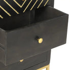 Massief mangohout houten lockerkast als uniek meubelstuk - Zwart en goud / 1 - Opbergkasten & lockerkasten