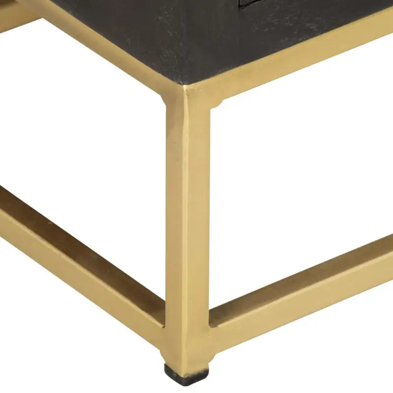 Massief mangohout houten lockerkast als uniek meubelstuk - Zwart en goud / 1 - Opbergkasten & lockerkasten