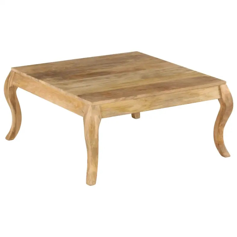 Massief mangohout salontafel met gebogen poten met vintage charme - 80 x 80 x 40 cm / 1 - Salontafels