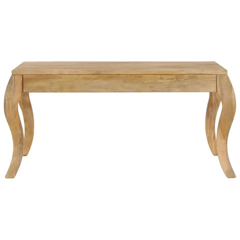 Massief mangohout salontafel met gebogen poten met vintage charme - 80 x 80 x 40 cm / 1 - Salontafels