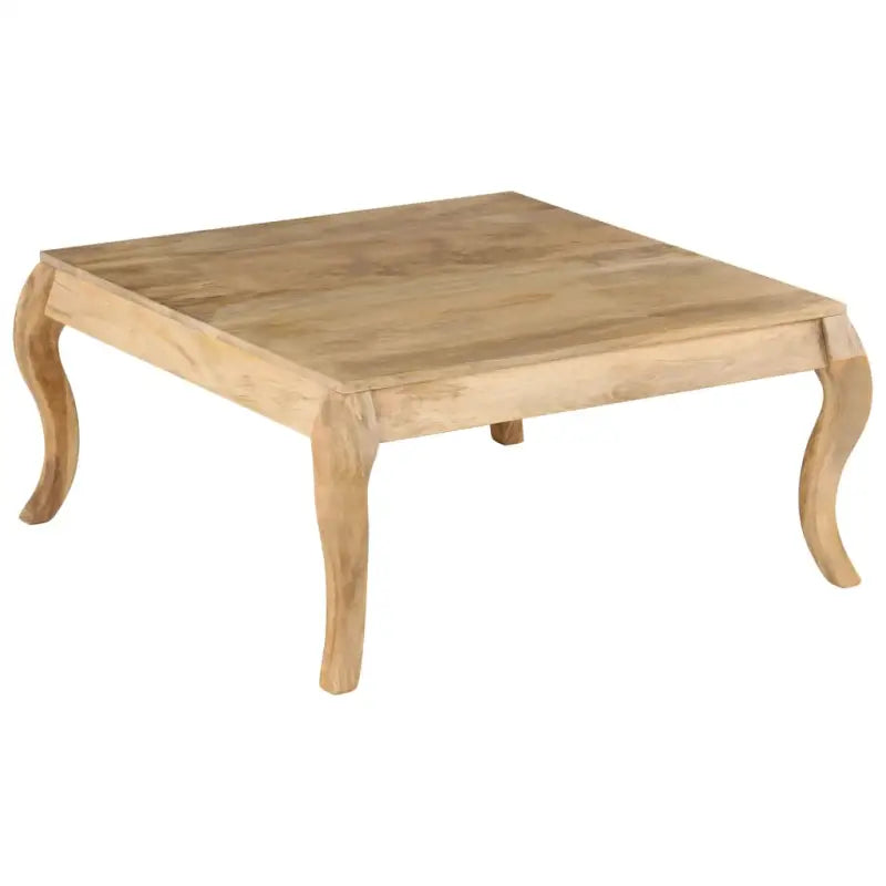Massief mangohout salontafel met gebogen poten met vintage charme - 80 x 80 x 40 cm / 1 - Salontafels
