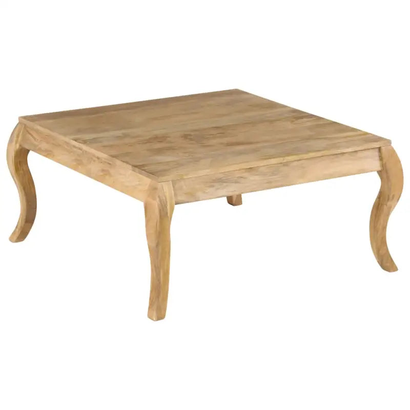 Massief mangohout salontafel met gebogen poten met vintage charme - 80 x 80 x 40 cm / 1 - Salontafels