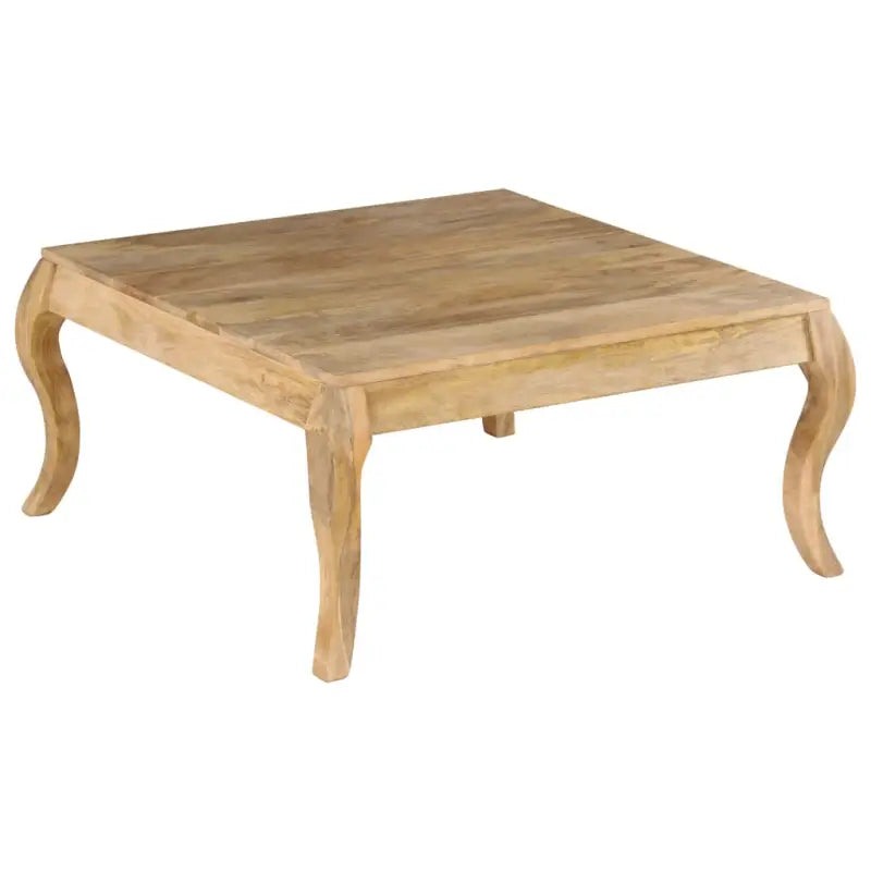 Massief mangohout salontafel met gebogen poten met vintage charme - 80 x 80 x 40 cm / 1 - Salontafels