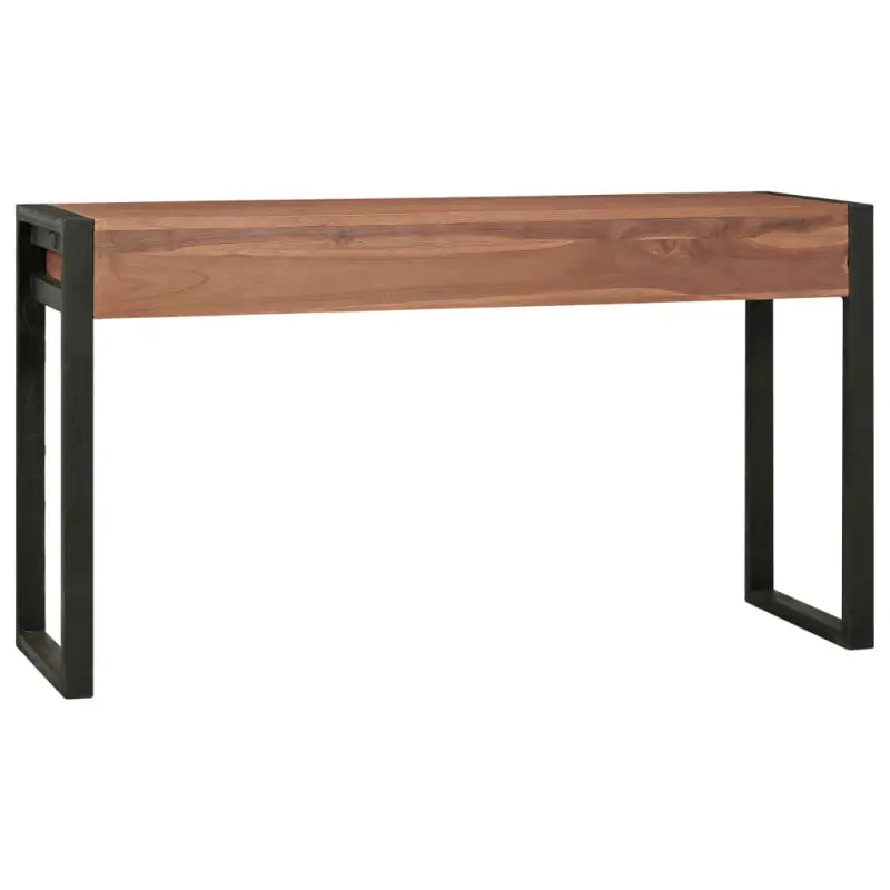 Massief teakhout bureau met rustieke charme voor huis of kantoor - 140 x 40 x 75 cm - Bureaus