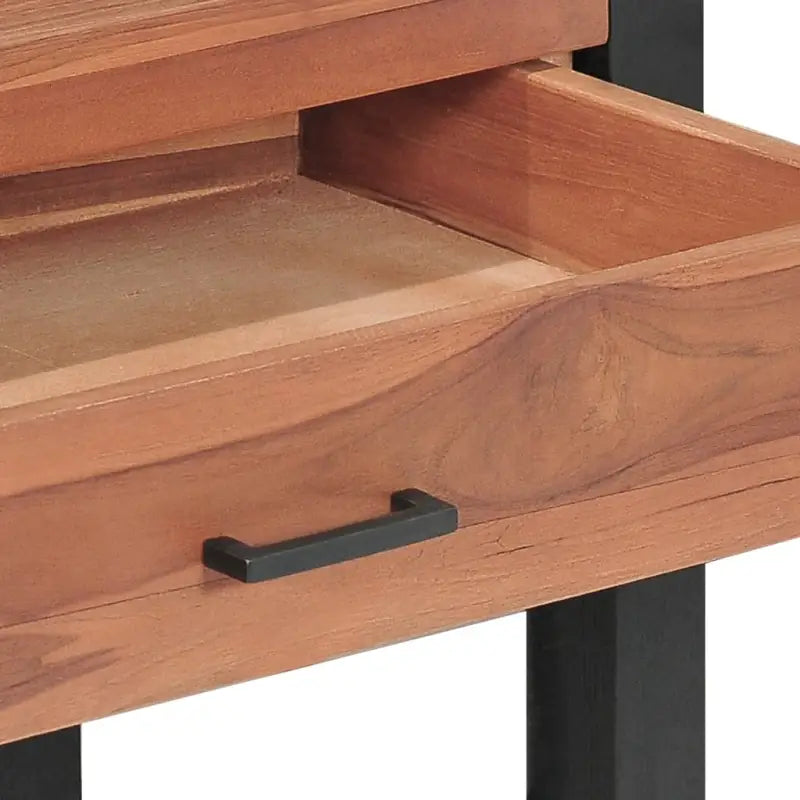 Massief teakhout bureau met rustieke charme voor huis of kantoor - 140 x 40 x 75 cm - Bureaus