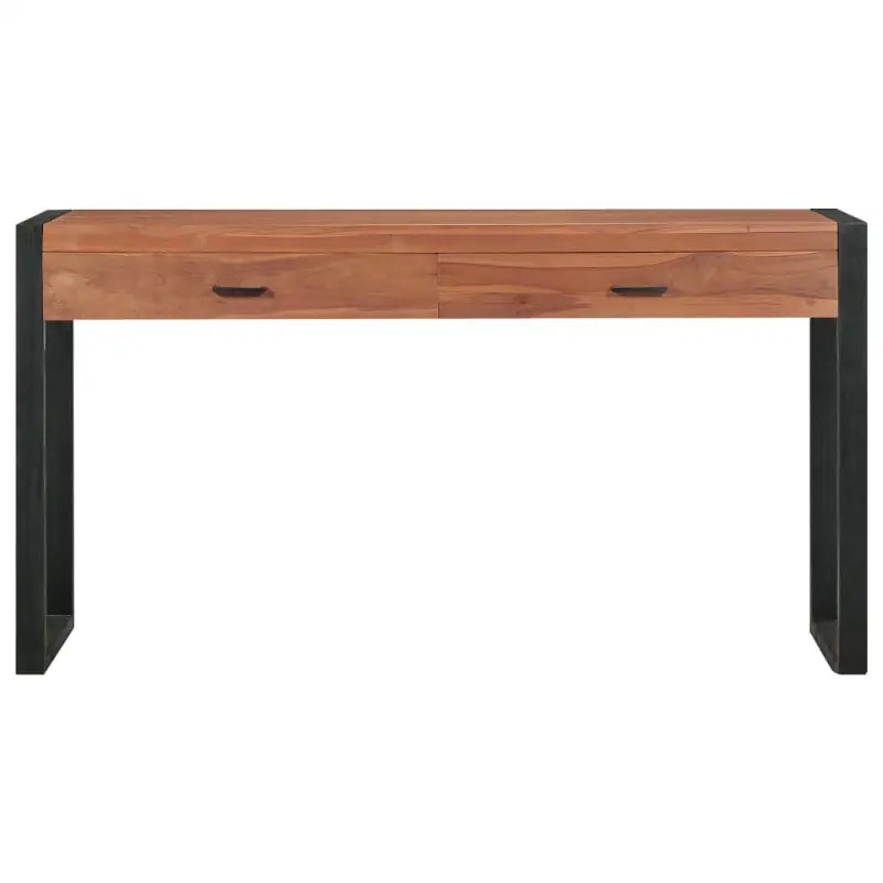 Massief teakhout bureau met rustieke charme voor huis of kantoor - 140 x 40 x 75 cm - Bureaus
