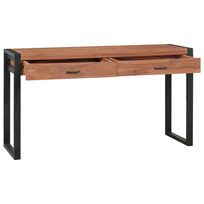 Massief teakhout bureau met rustieke charme voor huis of kantoor - 140 x 40 x 75 cm - Bureaus