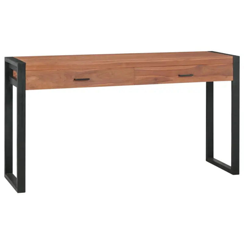 Massief teakhout bureau met rustieke charme voor huis of kantoor - 140 x 40 x 75 cm - Bureaus